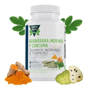 Guanabana, Moringa, Curcumin Turmeric (90 caps) Fitness-Focused Healthcare Supplement, Curcumin Turmeric Supplement, Herbal Energy Supplement